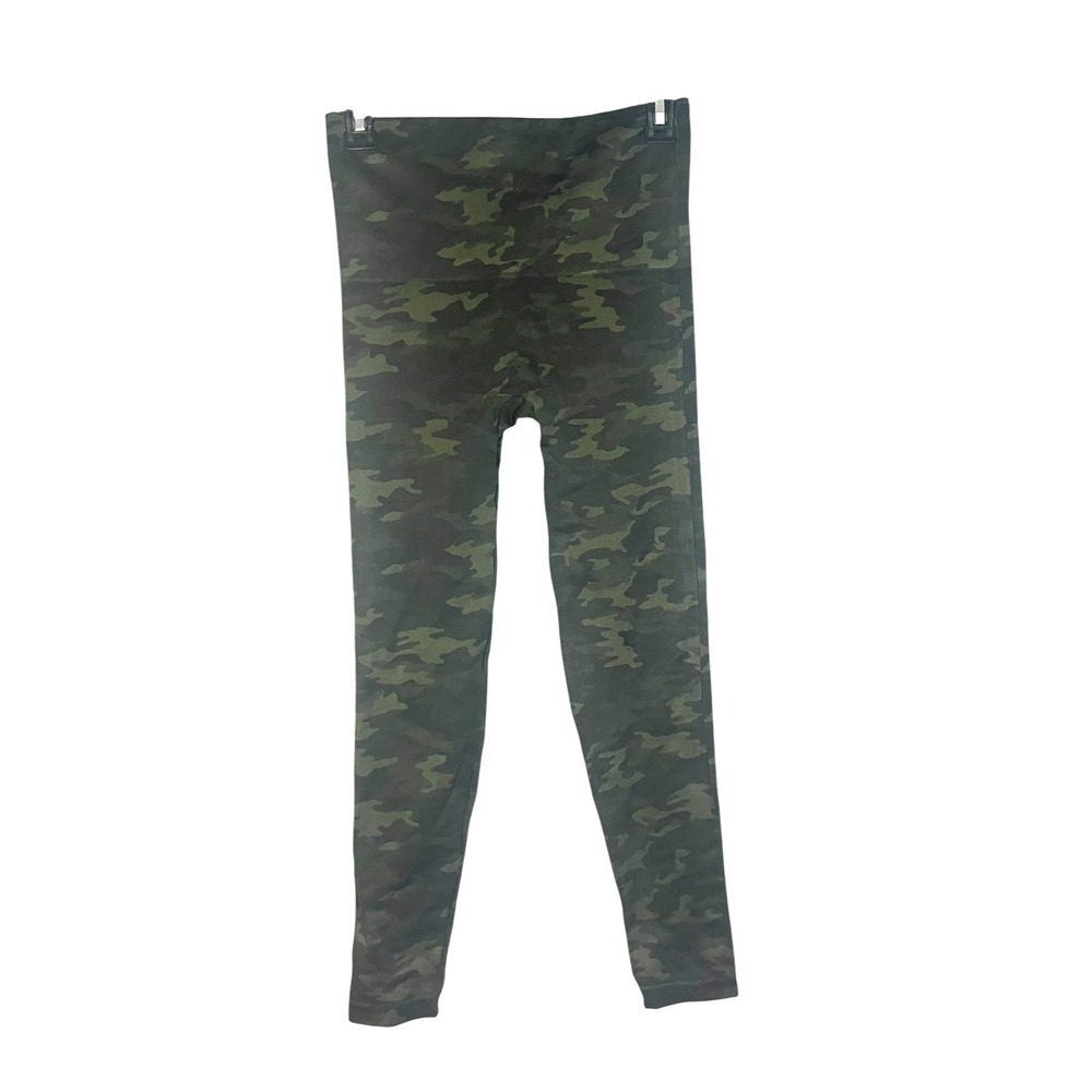 Spanx Women's Camo Cropped Leggings Yoga Workout Gym Green Heavy L